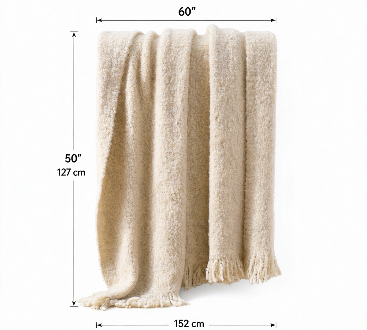 Boucle Tassel Throw Blanket
