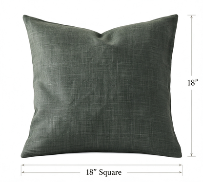 Belgian Linen Pillow Cover-Hunter
