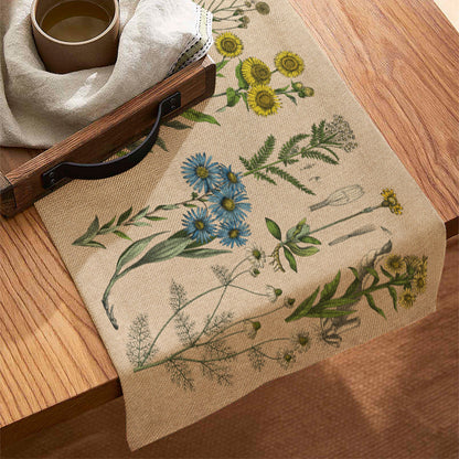 Embroidered Cotton/Linen Table Throw