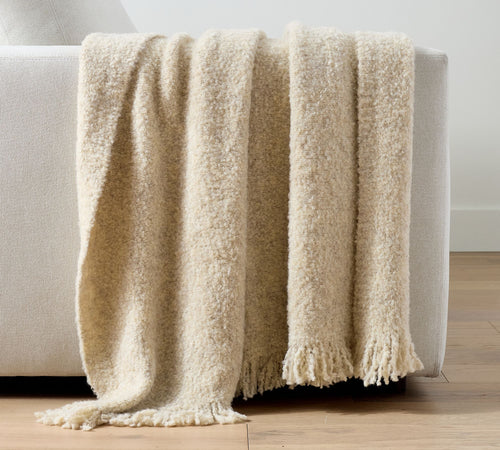 Boucle Tassel Throw Blanket